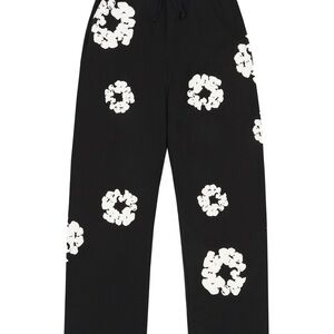 Denim Tears Biggie Cotton Wreath Sweatpants Black